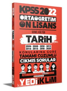 2022 KPSS Ortaöğretim Ön Lisans Genel Kültür Tarih Konularına Göre Tamamı Çözümlü Çıkmış Sorular