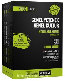 2022 KPSS Genel Yetenek Genel Kültür Konu Anlatımlı Modüler Set (6 Kitap) + En Güncel Video Dersler + 5 Adet Online Deneme Sınavı